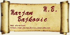 Marjan Bajković vizit kartica